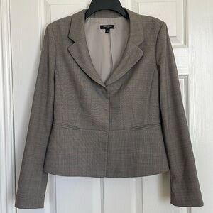Ann Taylor Longsleeve Heather Gray Peplum Blazer Women's 10